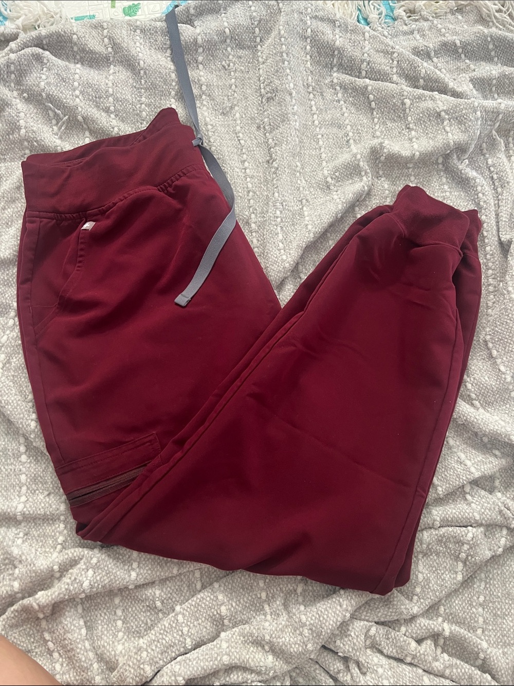 Figs Burgundy high waist Zamora Joggers